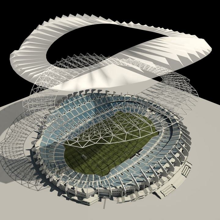 Anoeta: despiece de la cubierta sobre el estadio
