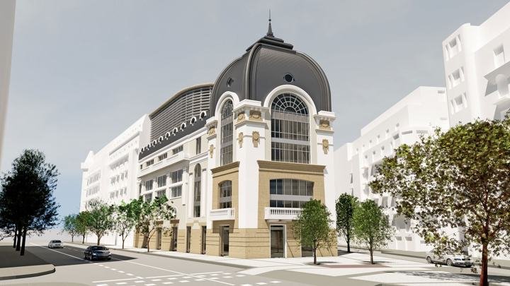 Palacio Bellas Artes: vista de la esquina con la cúpula