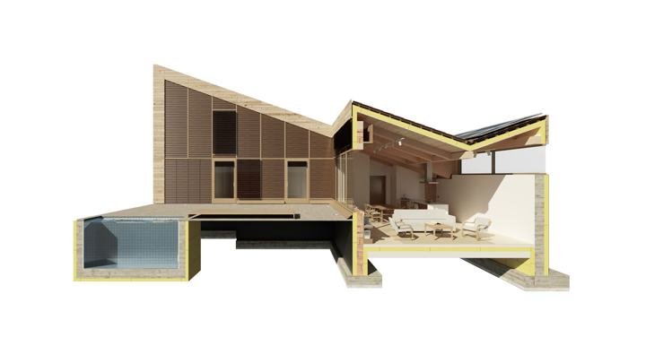 Ventosa House: sección fugada de la vivienda