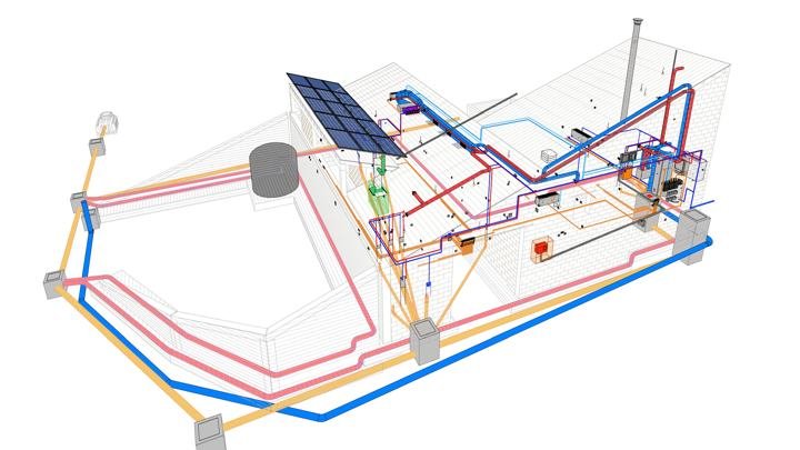 Ventosa House: modelo de instalaciones y placas solares